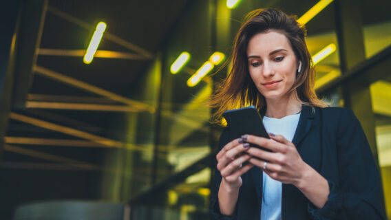 A girl using her phone